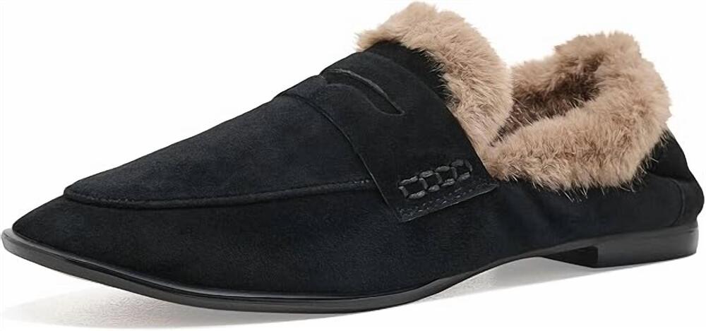 NEW DOLCE VITA women's cloey plush loafers in onyx suede